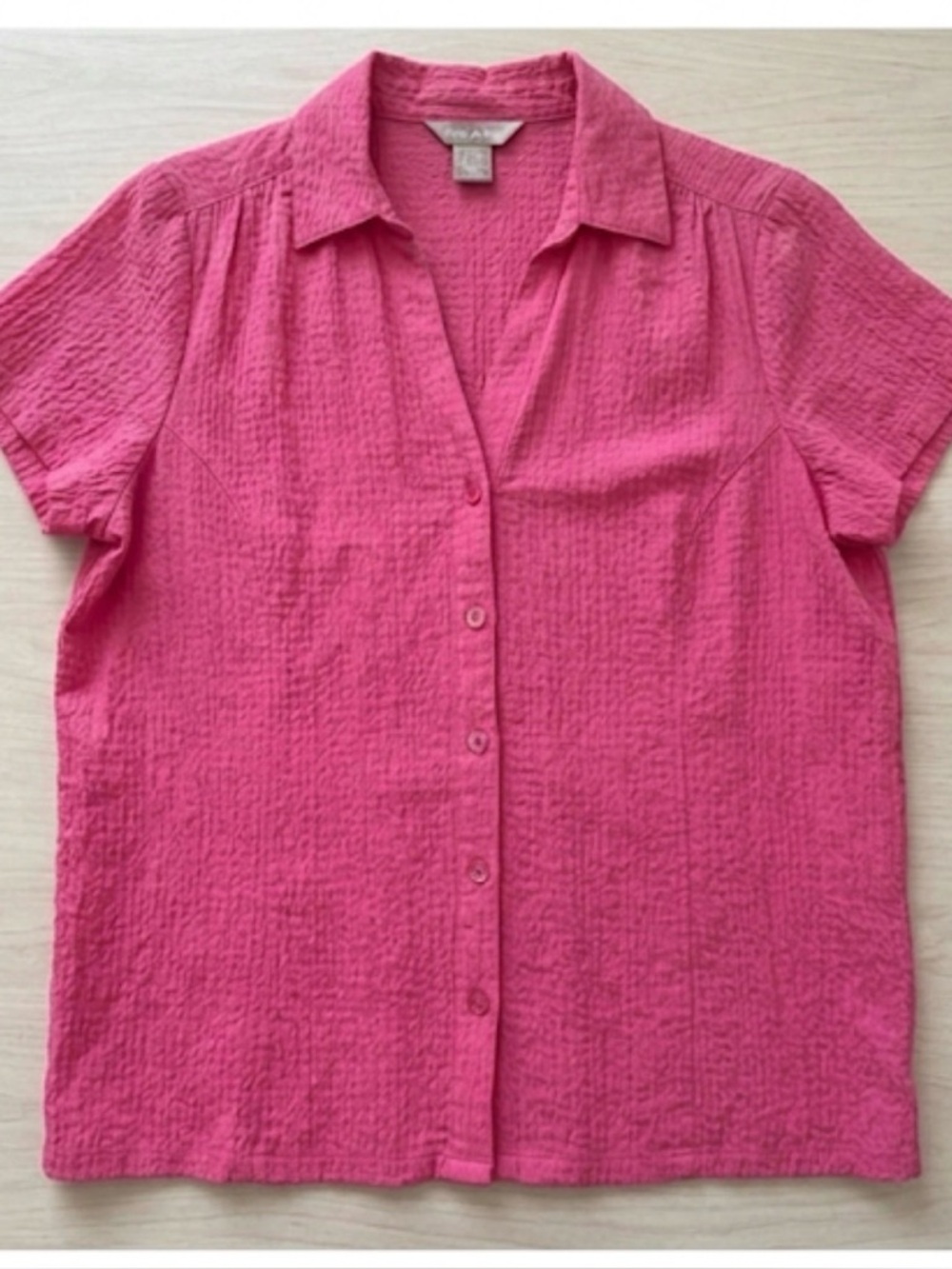 WHITE STAG Camp Style Button Up Blouse, Women’s L, Pink